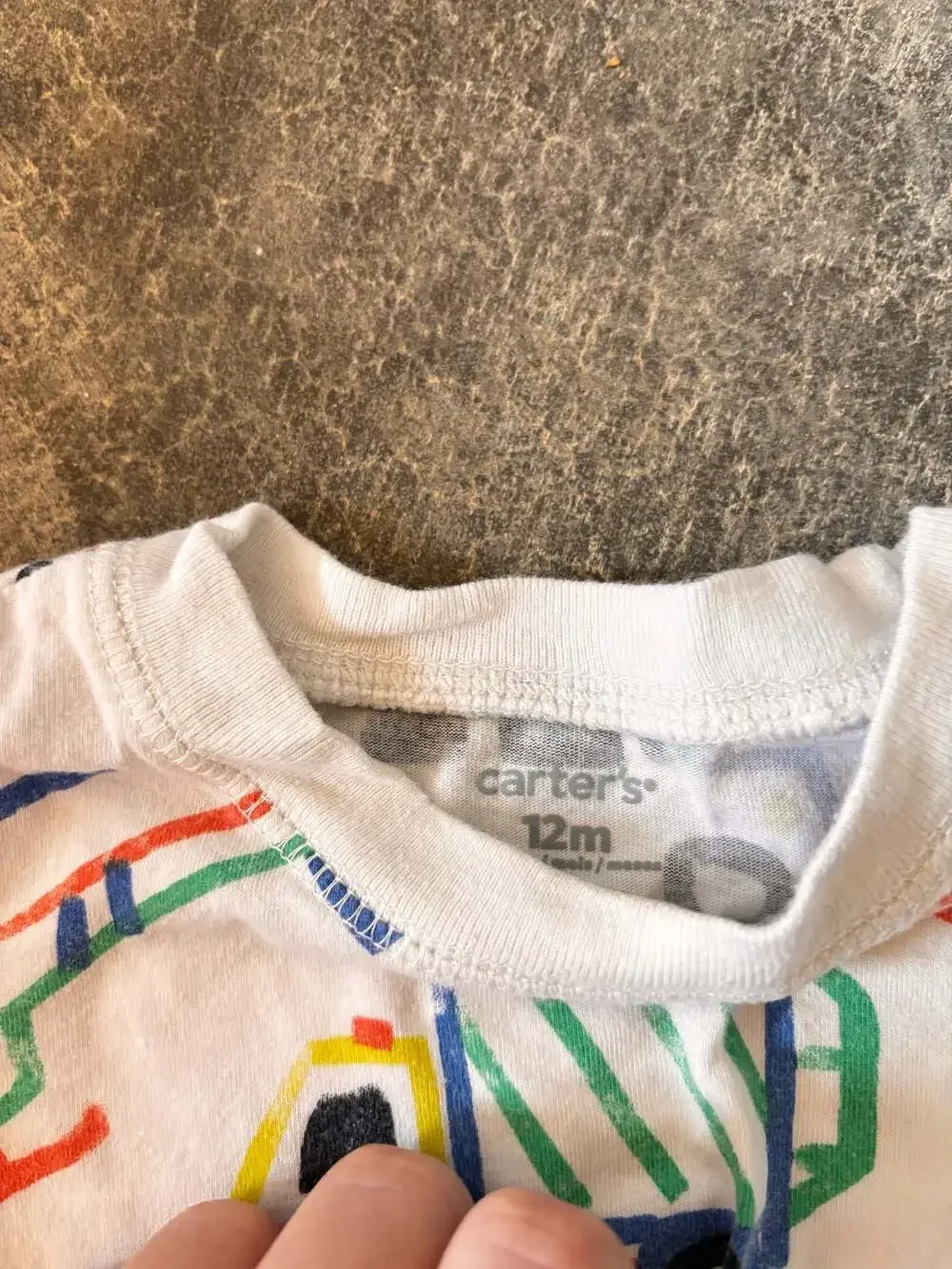 New Carters Baby Boys 6m Months Snap On Romper White W/ Vehicles Red 2 Pack AM33